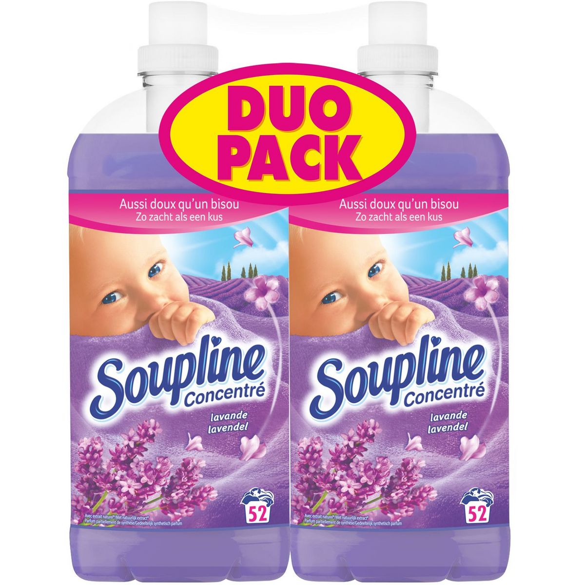 SOUPLINE Soupline Assouplissant concentré lavande 104 lavages 2x1,3l 104 lavages 2x1,3l