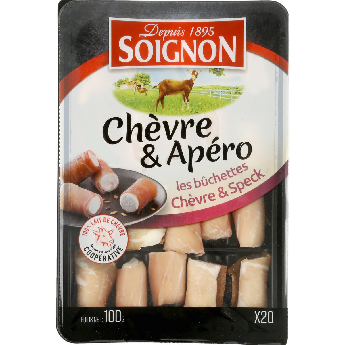 SOIGNON SOIGNON Fromage de ch vre roul dans du speck 100g 100g