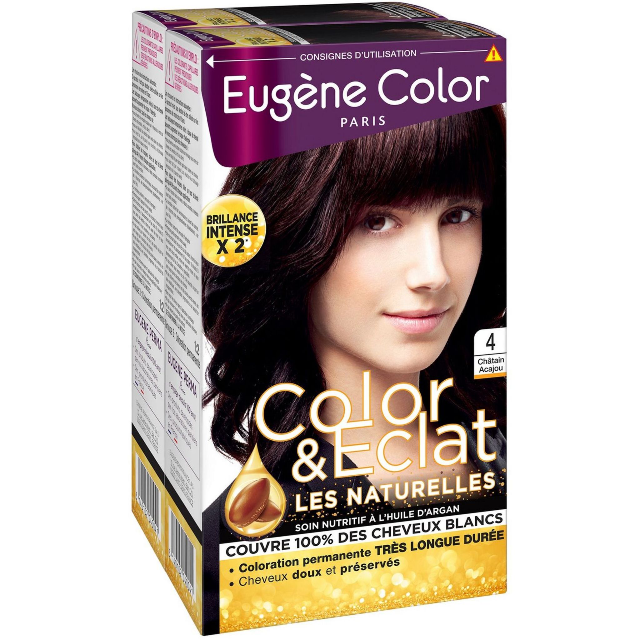 Voir la diapositive 4 : EUGENE COLOR Eugène Color n°4 châtain acajou x2