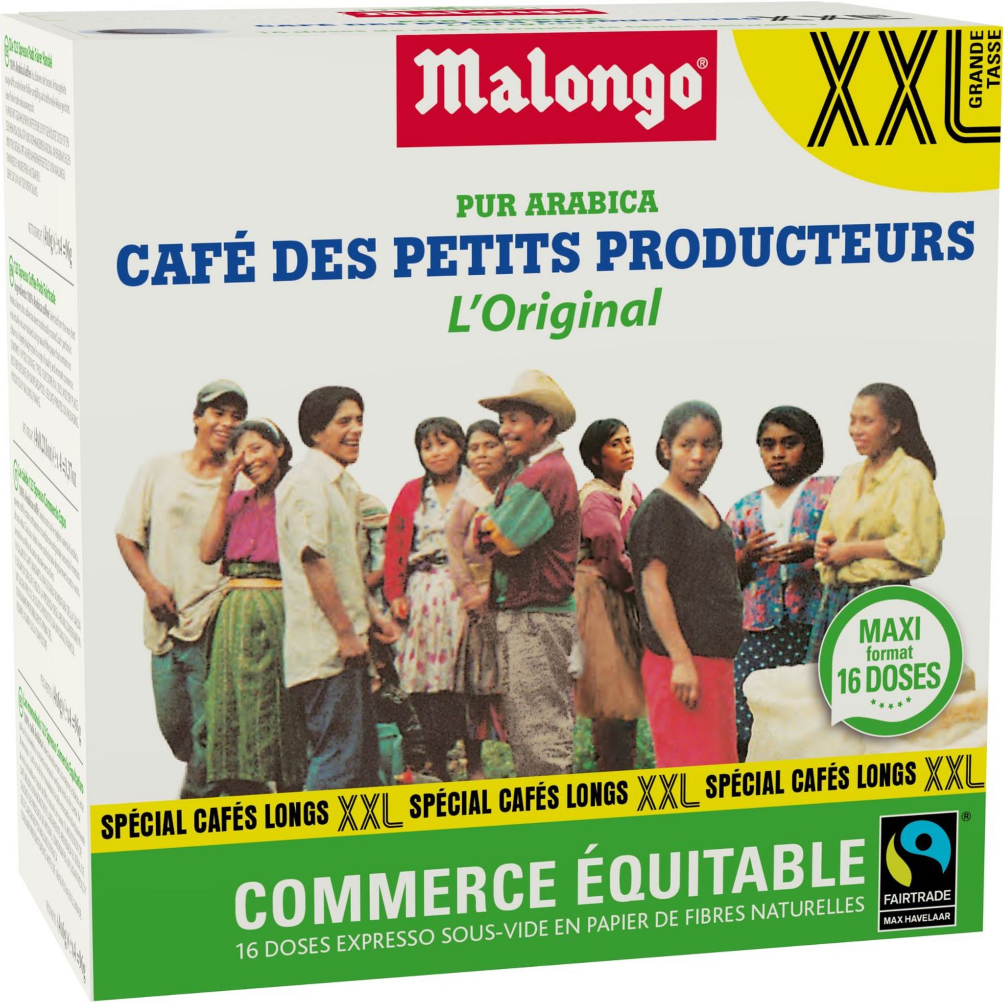 MALONGO Café pur Arabica des petits producteurs en dosette pour Senseo 16 dosettes 96g