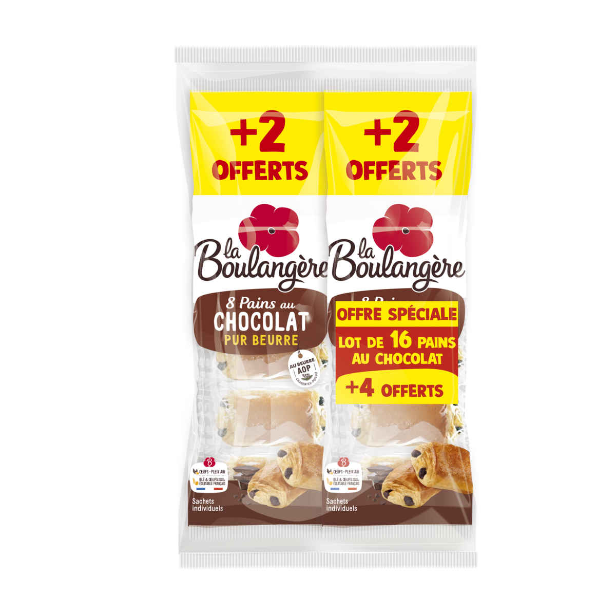 pain au chocolat x16 +4offerts 1kg