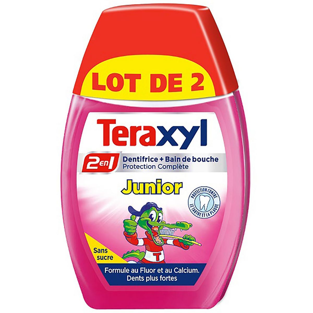 TERAXYL Dentifrice bain de bouche 2en1 junior sans sucre 2x75ml