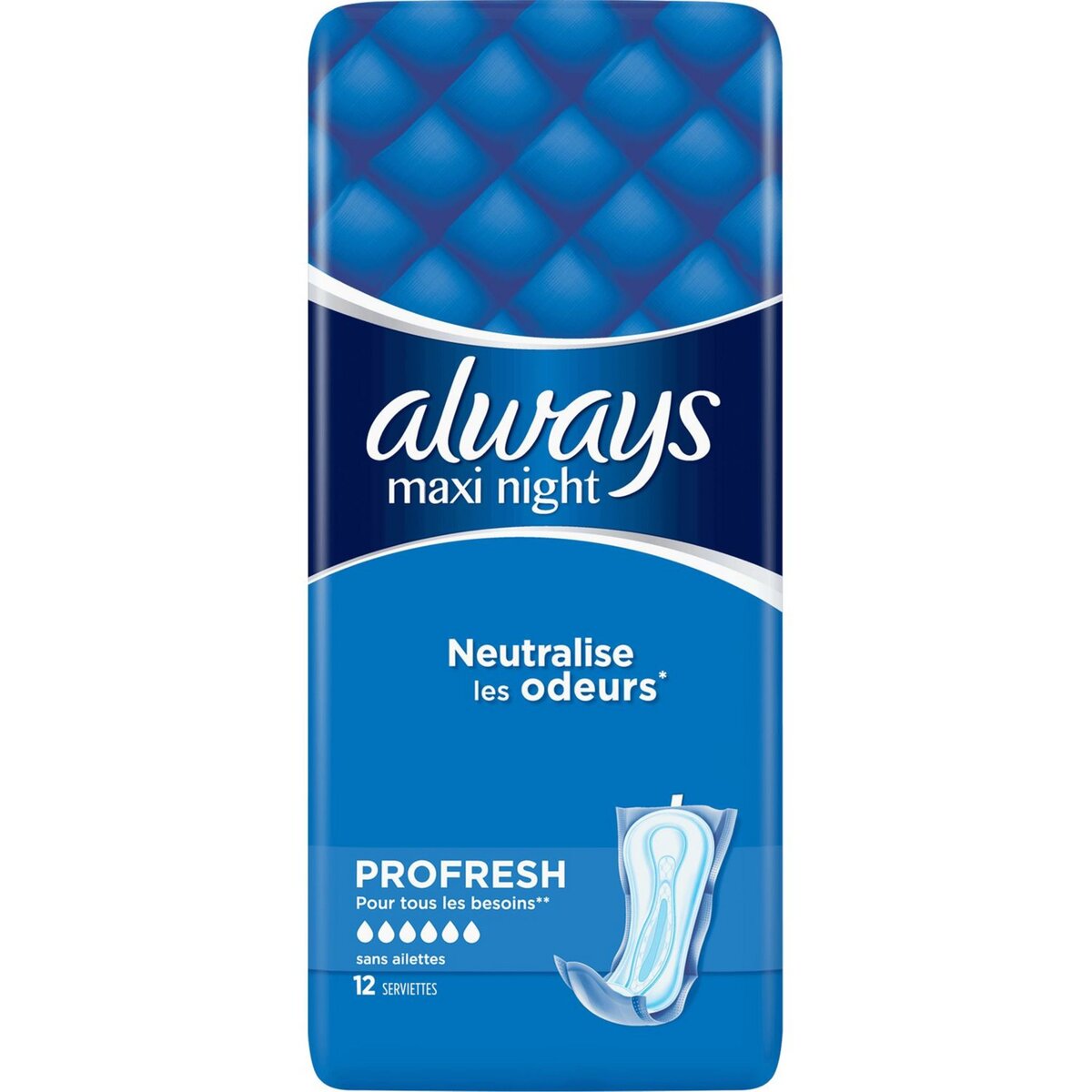 ALWAYS Maxi Night serviettes hygiéniques nuit sans ailettes 12 serviettes