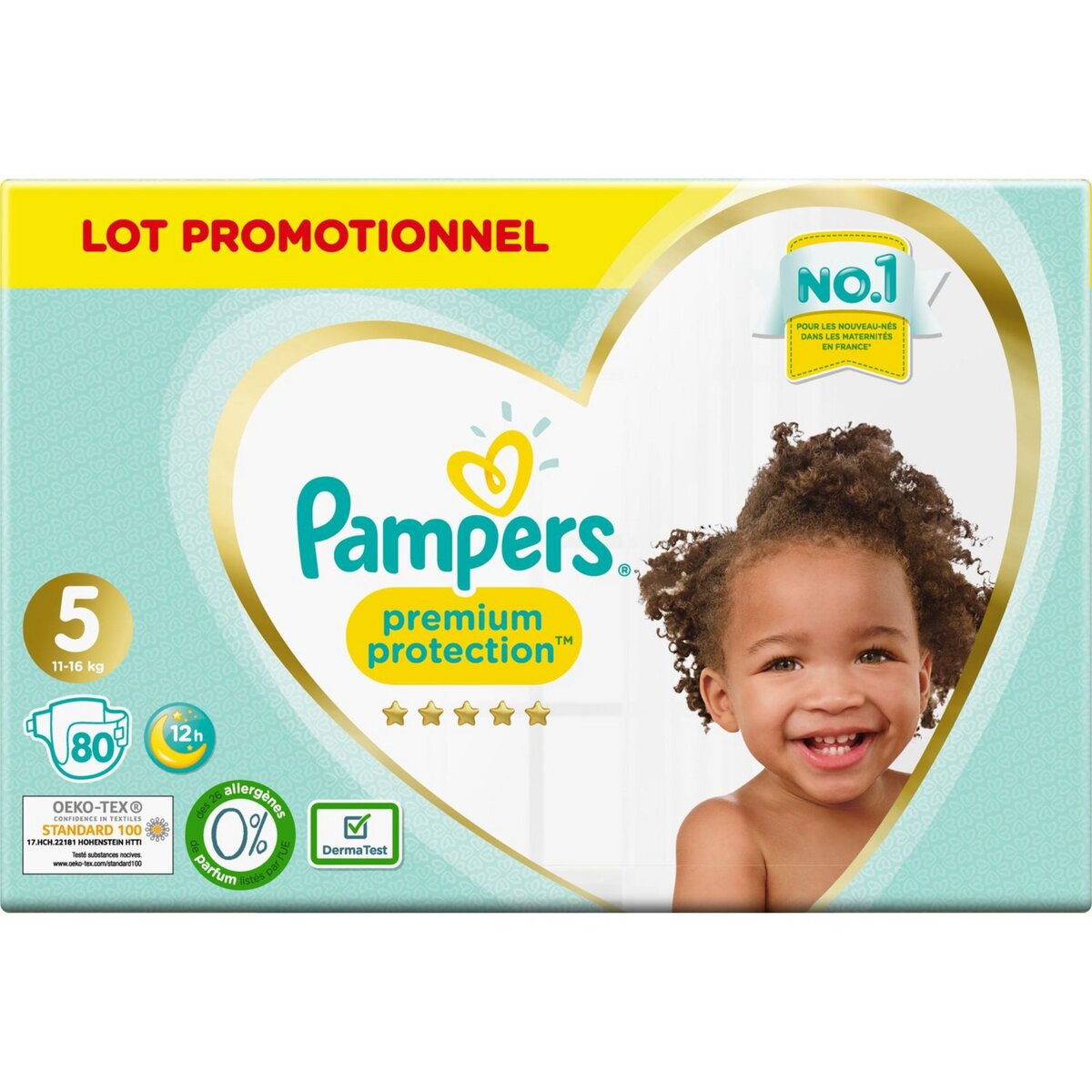 PAMPERS Premium Protection Couches-culottes taille 5 60 couches pas cher 