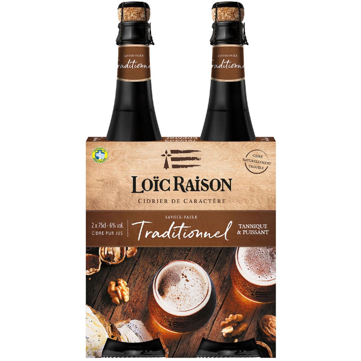 LOIC RAISON Cidre breton brut traditionnel 6% 2x75cl pas cher - Auchan.fr