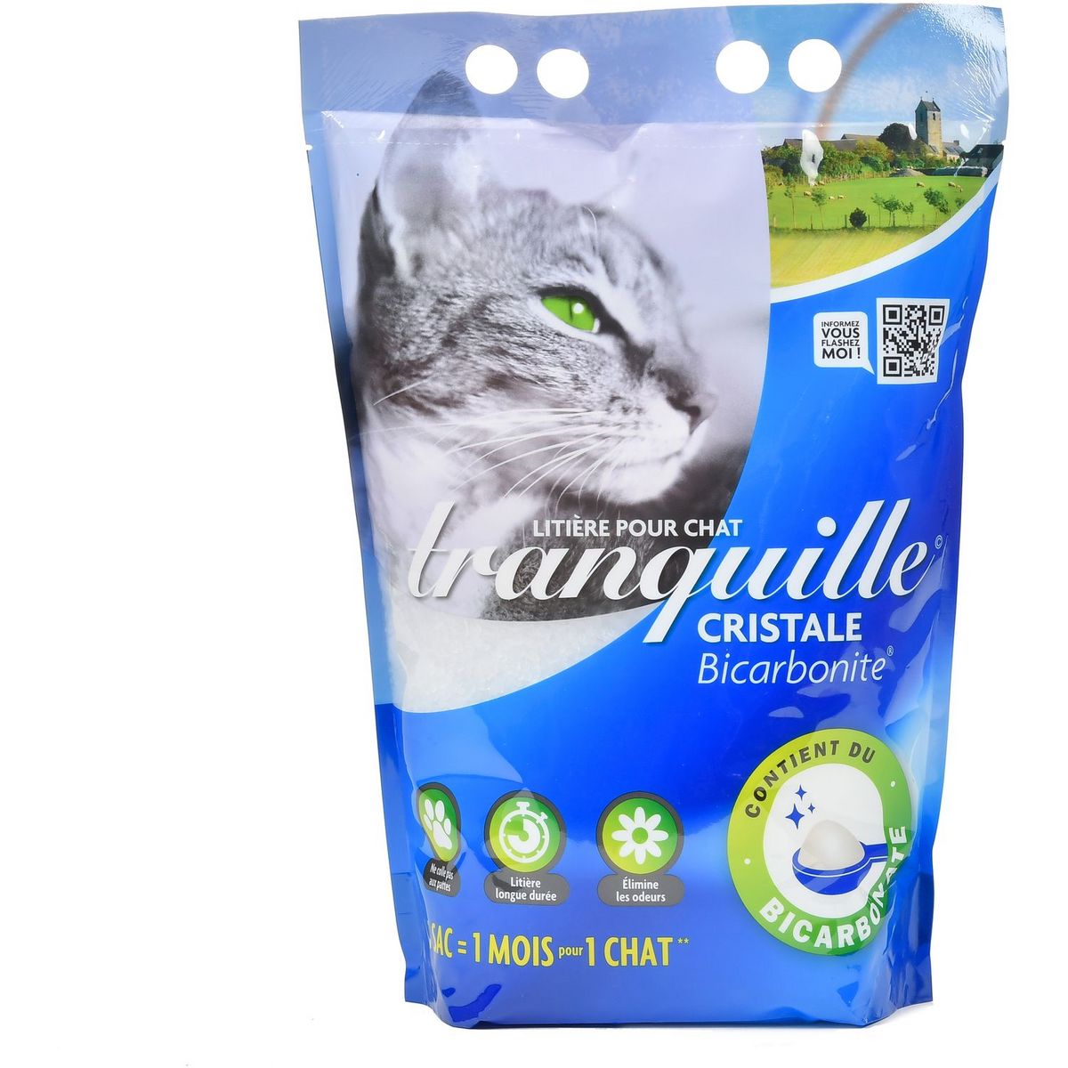 TRANQUILLE Litière silice et biocarnate pour chat 4l