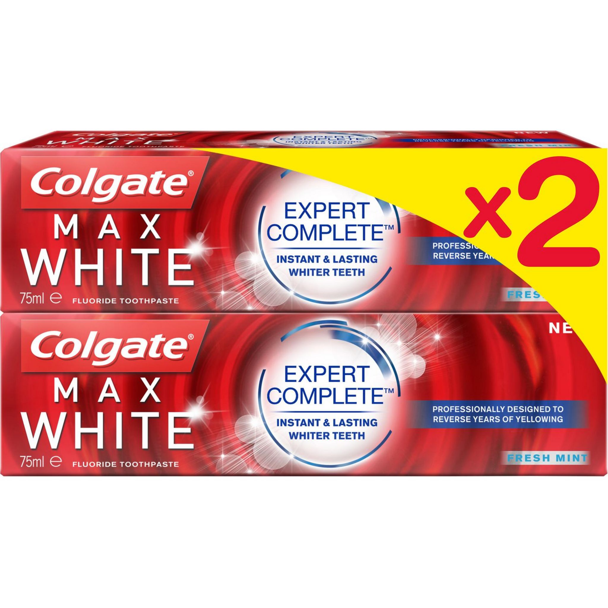 Voir la diapositive 5 : COLGATE Colgate dentifrice max white expert fresh 2x75ml