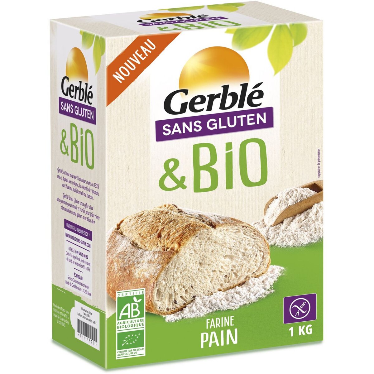GERBLE Farine pour pain bio sans gluten 1kg