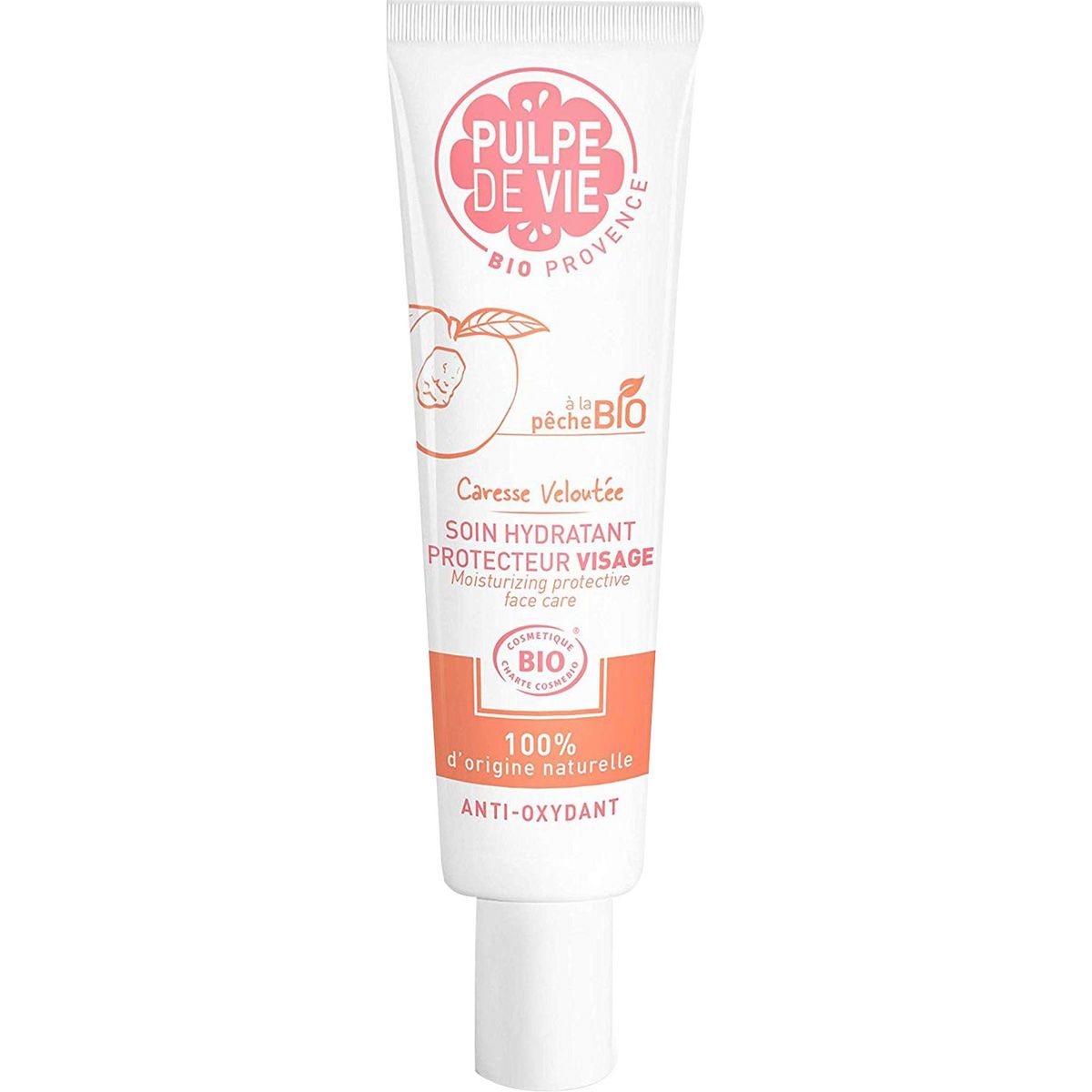 PULPE DE VIE Crème hydratante bio caresse veloutée à la pêche 30ml