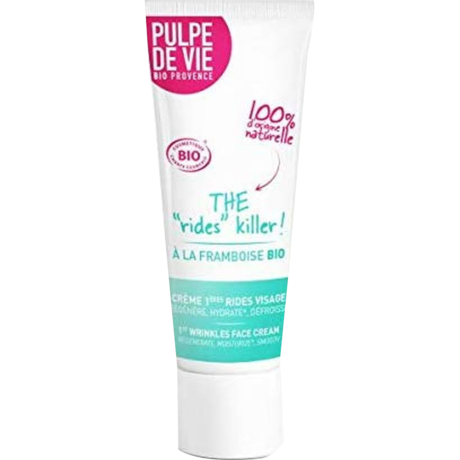 Voir la diapositive 2 : PULPE DE VIE Crème 1ères rides bio à la framboise 30ml