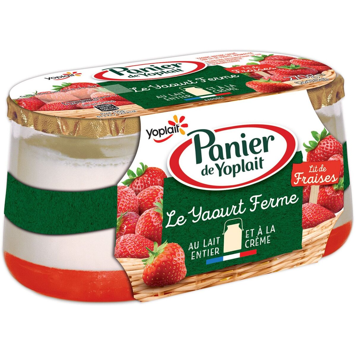 PANIER DE YOPLAIT PANIER DE YOPLAIT Yaourt nature sucré sur lit de fraises 2x135g 2x135g 2x135g