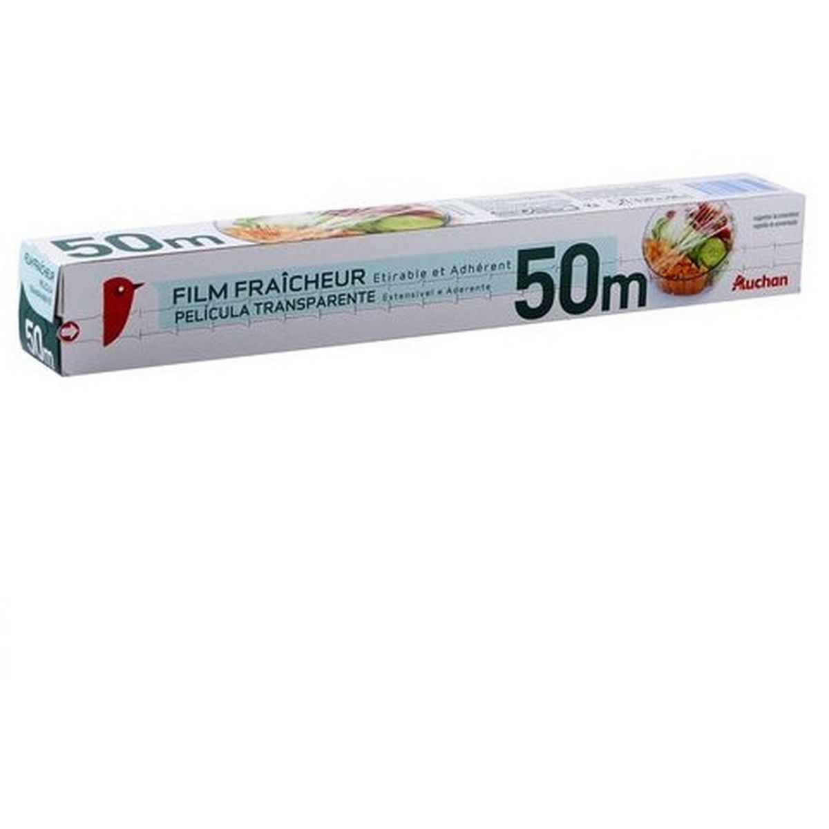 AUCHAN Film fraîcheur étirable et adhérent 50m 1 rouleau