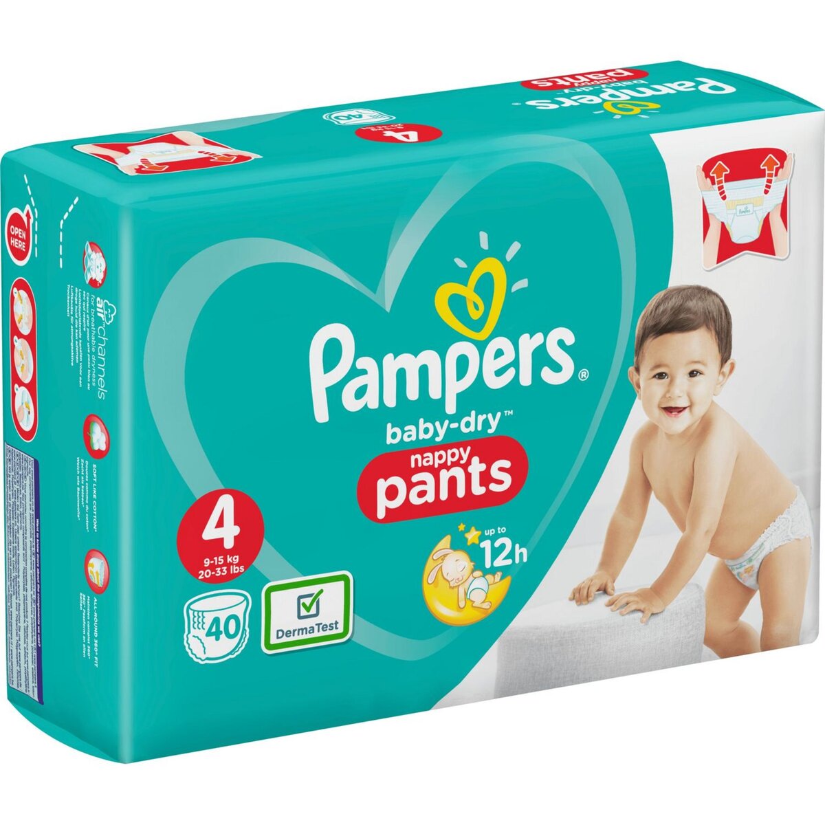 PAMPERS Baby-dry pants couches-culottes taille 4 (9-15kg) 40 couches