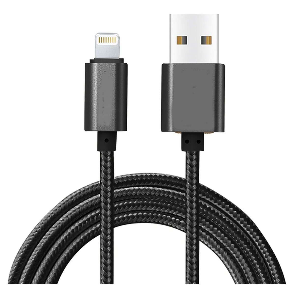 BLAUPUNKT Câble de charge nylon USB vers Lightning - BLP0213.133 -  Mâle/mâle - 1.2 m - Noir