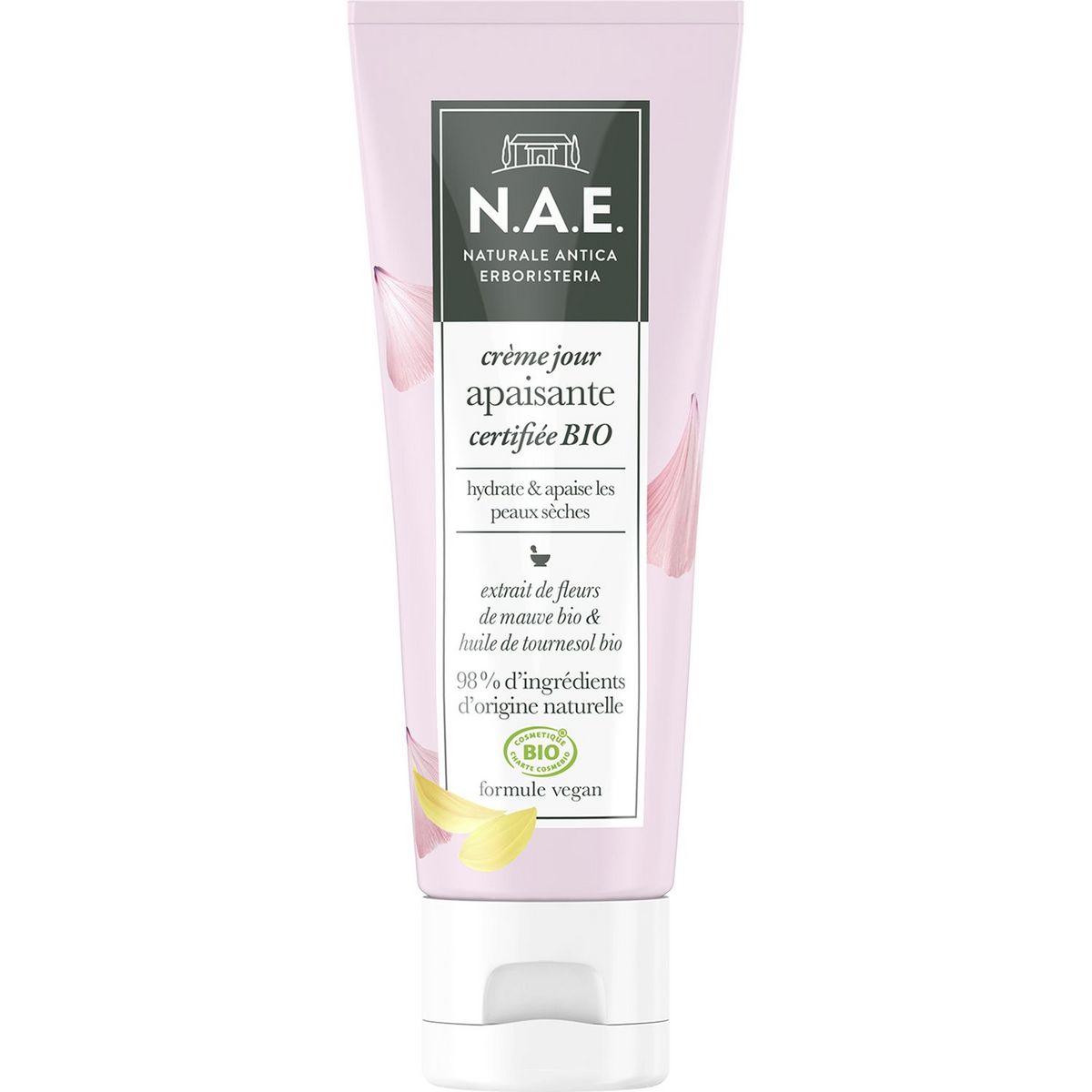N.A.E Crème de jour apaisante hydrate et apaise les peaux sèches certifiées bio 50ml