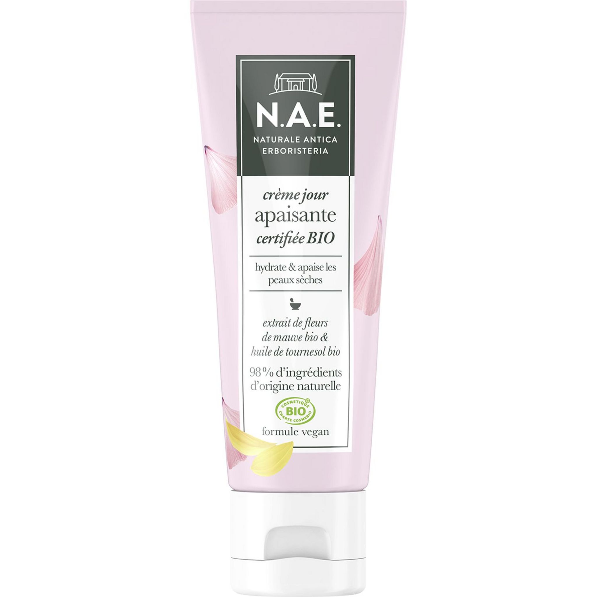 Voir la diapositive 4 : N.A.E Crème de jour apaisante hydrate et apaise les peaux sèches certifiées bio 50ml
