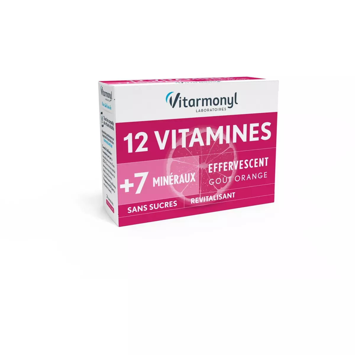 VITARMONYL Comprimés effervescents 12 vitamines 7 minéraux sans sucre 67g