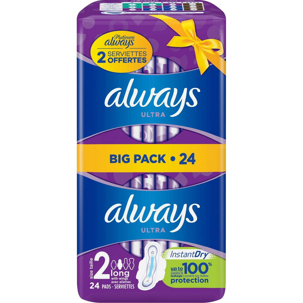 ALWAYS Ultra serviettes hygiéniques avec ailettes long taille 2 24 serviettes
