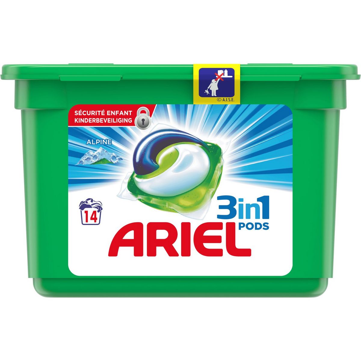 ARIEL Lessive capsules alpine 14 lavages 14 capsules