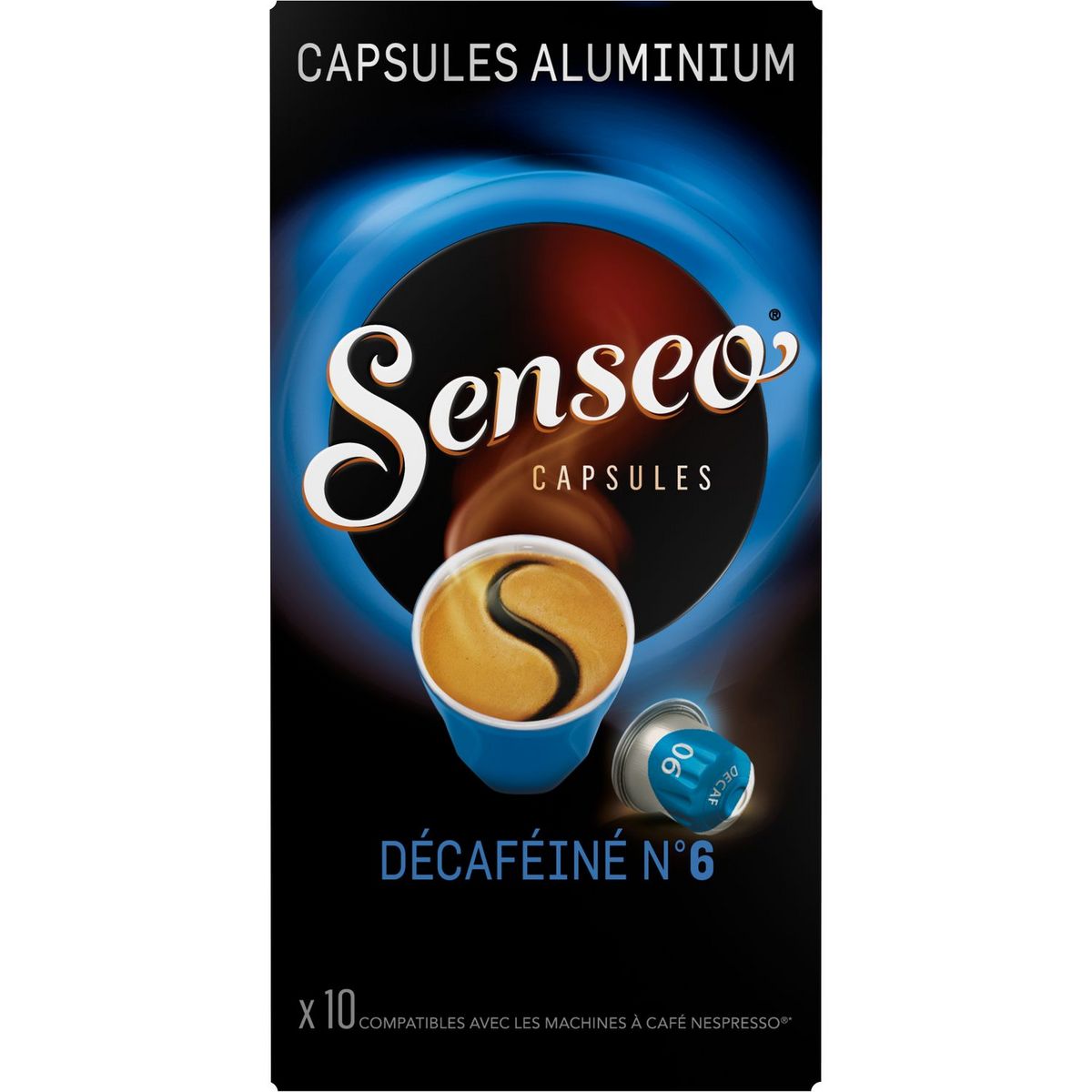 SENSEO Dosettes de café décaféiné n°6 10 dosettes 52g