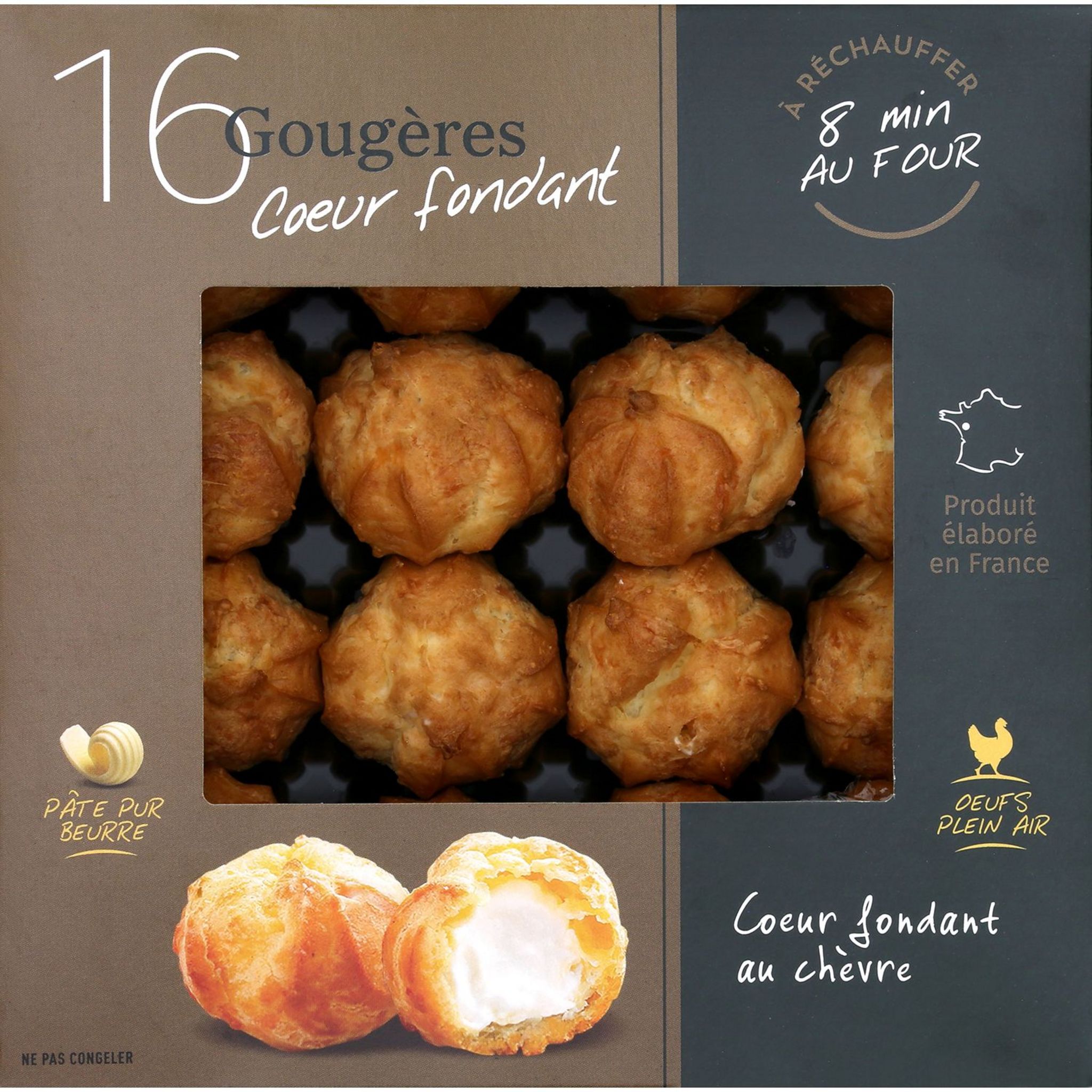 Voir la diapositive 2 : Gougère cœur fondant au chèvre 16 pièces 185g