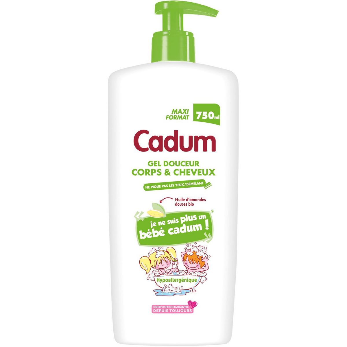 CADUM Gel douche enfant corps & cheveux amande douce bio 750ml