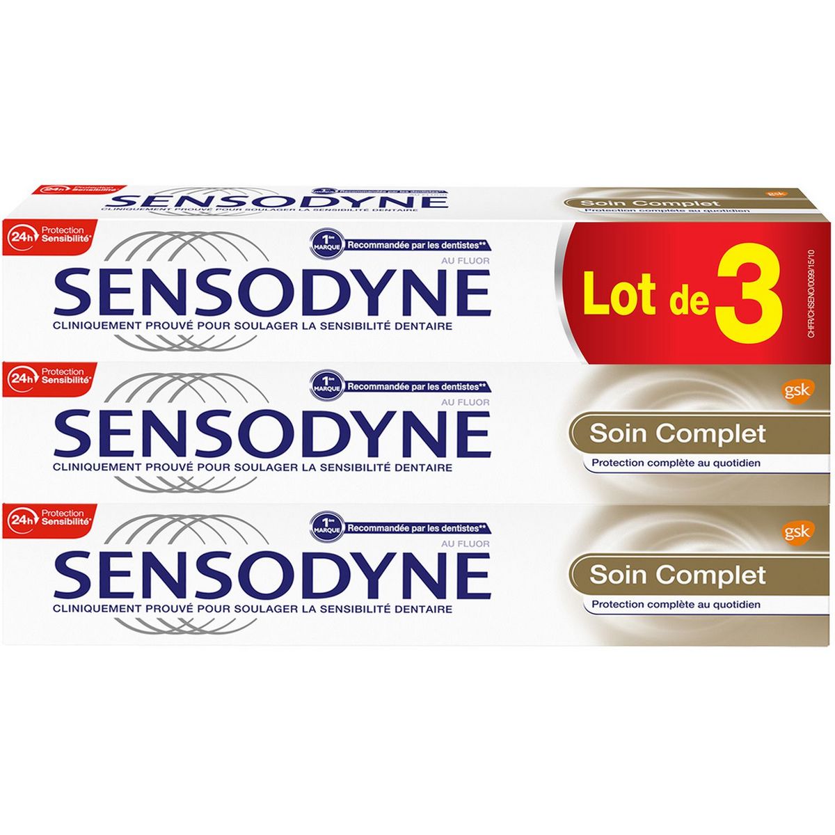 SENSODYNE Dentifrice soin complet 3x75ml