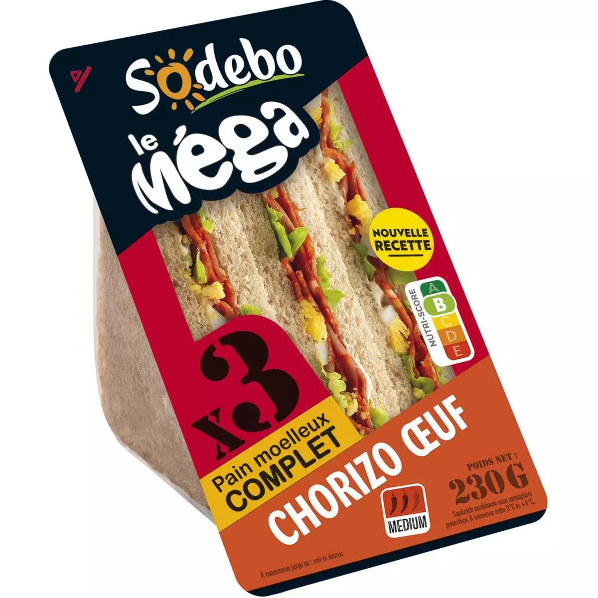 SODEBO Mega sandwich au chorizo 230g