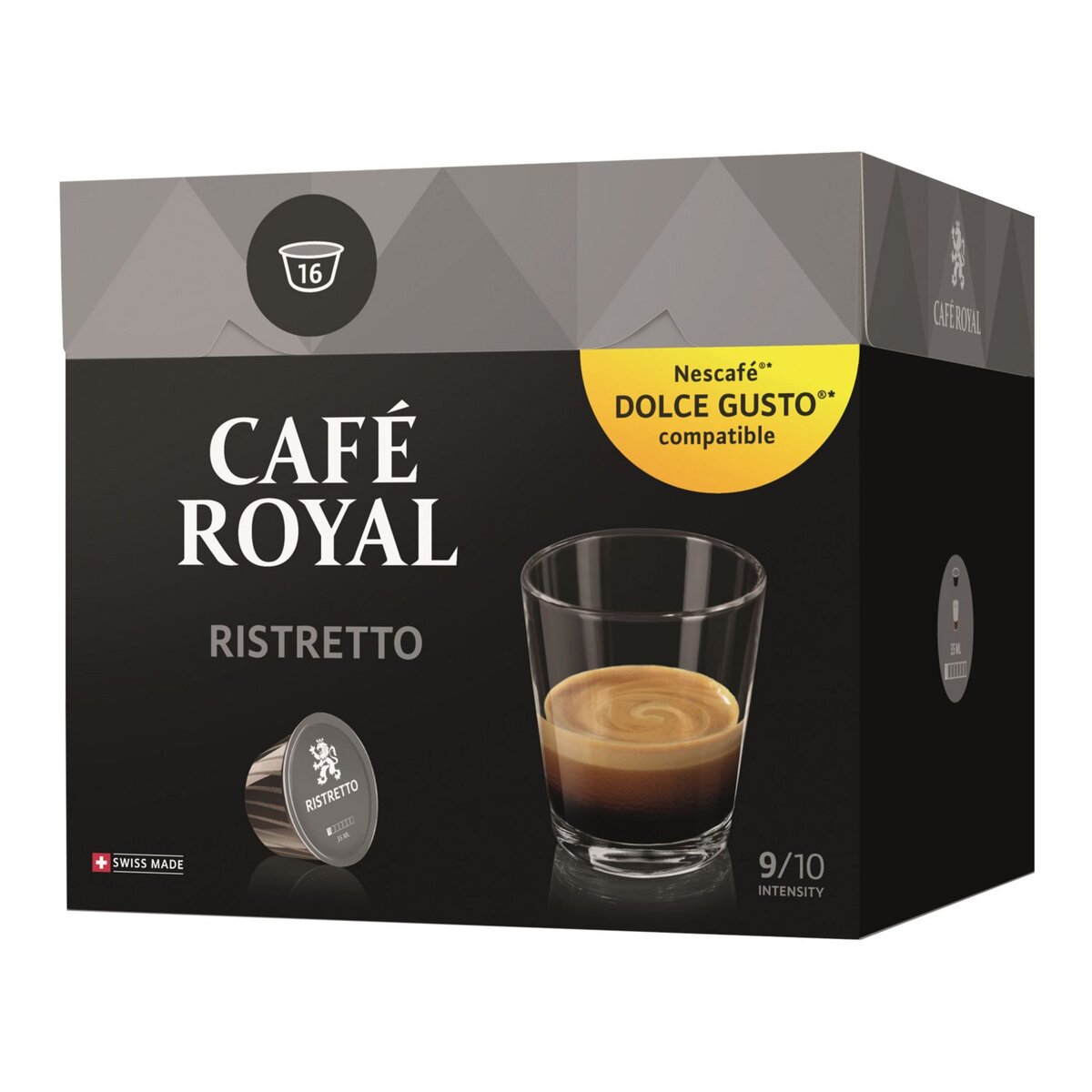 CAFE ROYAL Café ristretto en capsule pour Dolce Gusto et Nespresso 16 capsules 106g