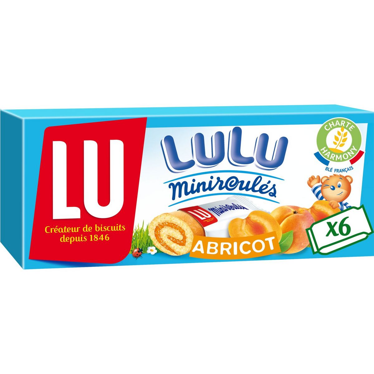 LU Miniroulés abricot, sachets individuels 6 gâteaux 150g