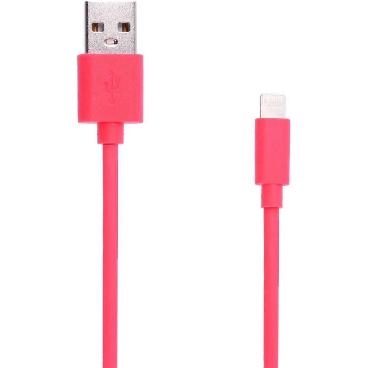 QILIVE Câble de charge USB vers Lightning - Mâle/mâle - 1 mètre - Caoutchouc Rouge