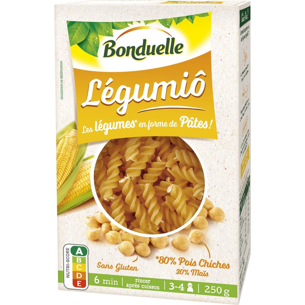 BONDUELLE Bonduelle legumio pasta fusilli  de pois chiches maïs 250g