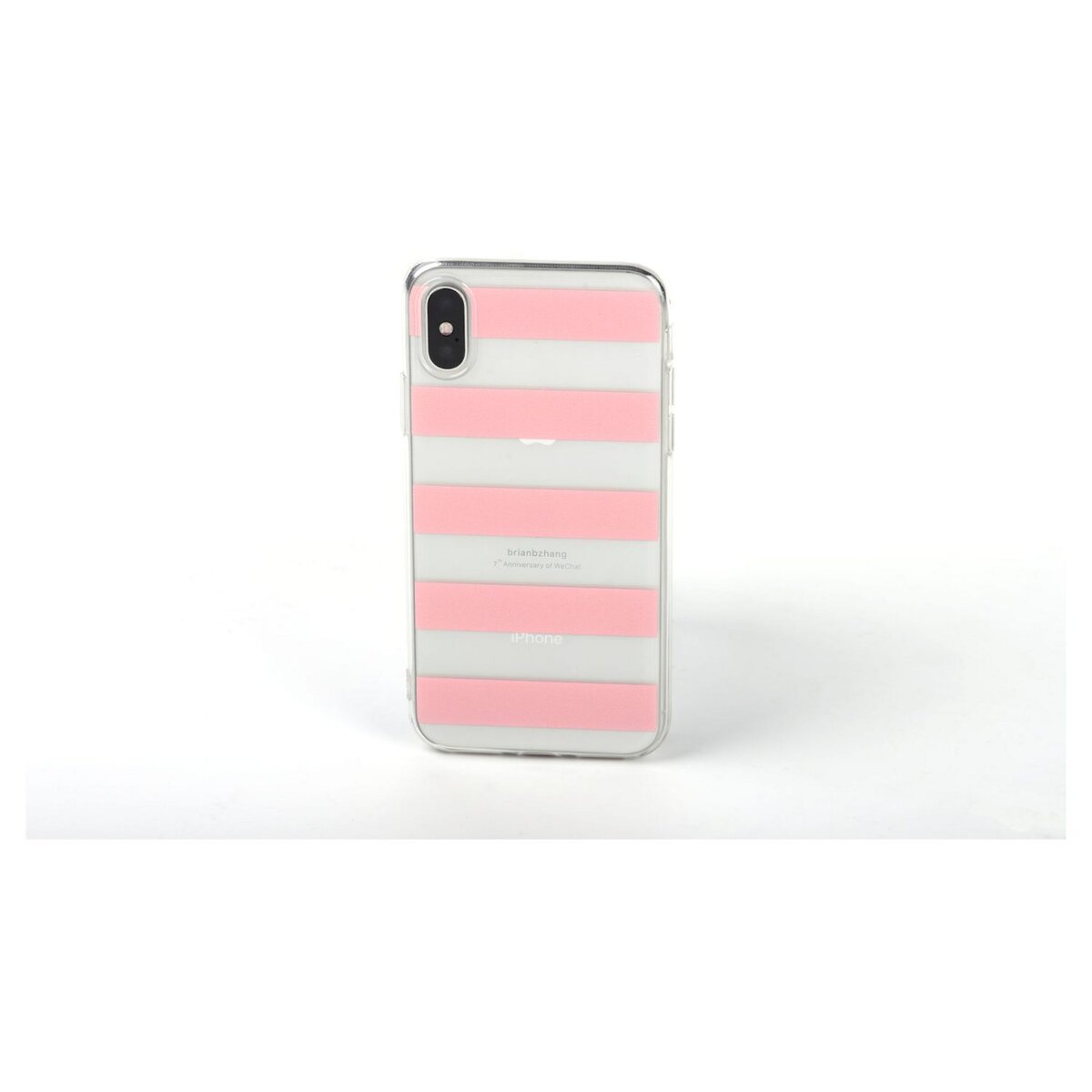 QILIVE Coque Trendy pour Samsung Galaxy A20e - Blanc à rayures roses