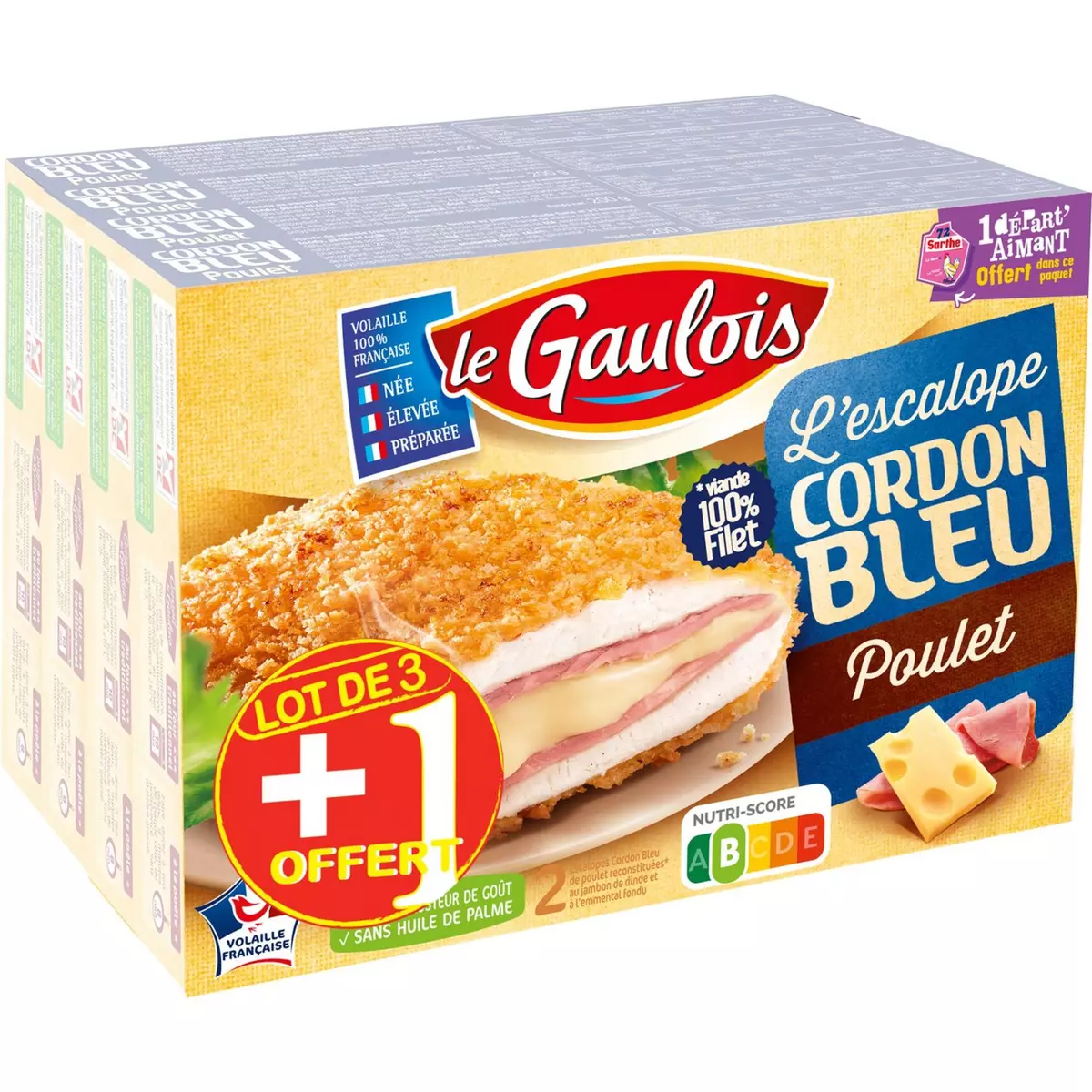 LE GAULOIS Le Gaulois cordon bleu de poulet x3 +1offert 800g