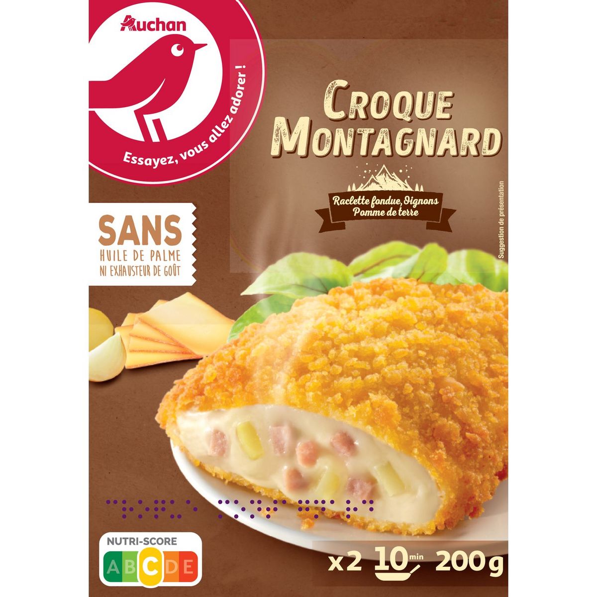 AUCHAN AUCHAN Croque montagnard x2 -200g 2 pièces 200g
