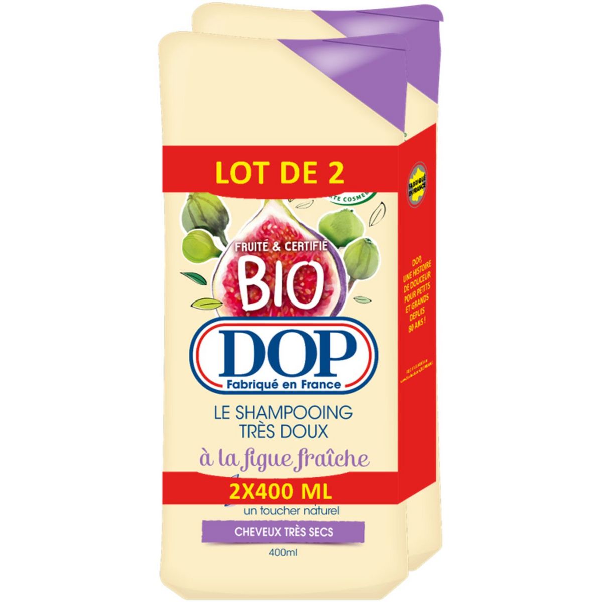 DOP Shampooing bio très doux figue fraîche cheveux très secs 2 pièces  2x400ml