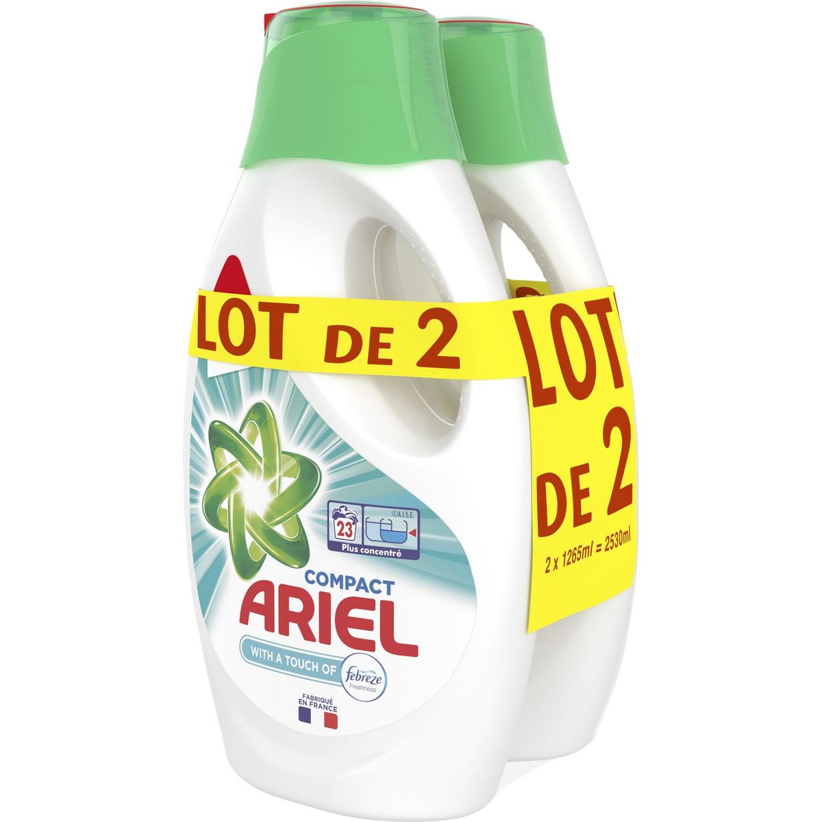 ARIEL Lessive liquide touche de Febreze 23 lavages 1,265l