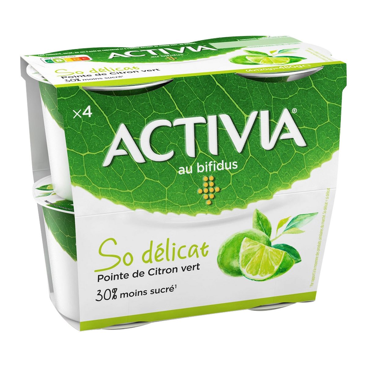 ACTIVIA Activia so delicat yaourt citron vert 4x120g