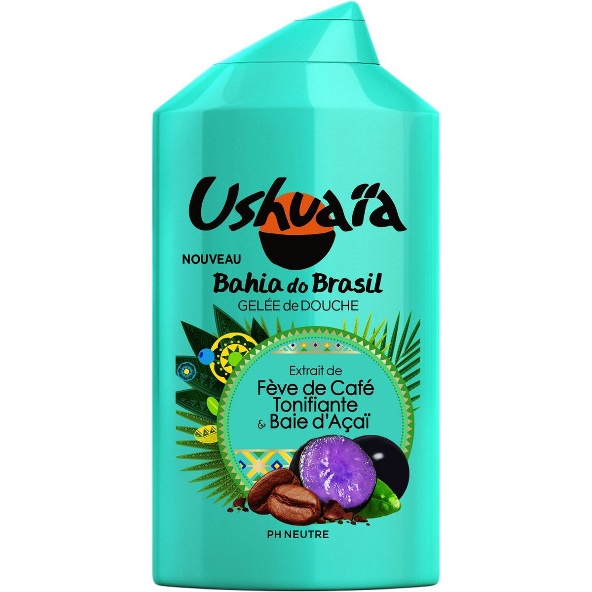 USHUAIA Gelée de douche bahia do Brasil fève de café et baies d'açaï 250ml