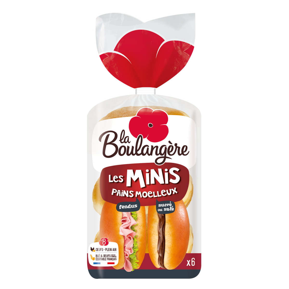 LA BOULANGERE La Boulangère Mini pains moelleux fendus 270g 6 pièces 270g