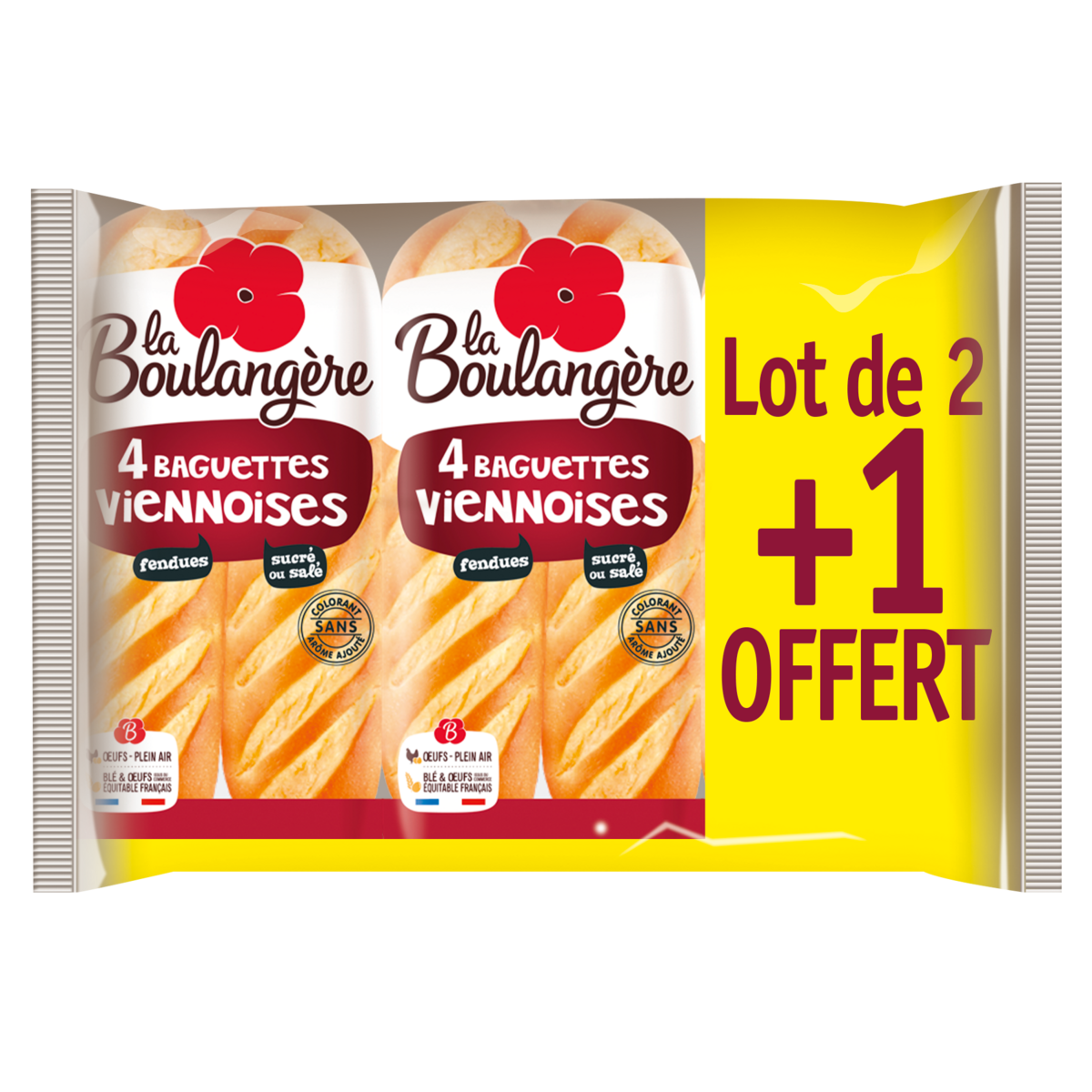 LA BOULANGERE La Boulangère baguettes viennoises 2x4 +1offert