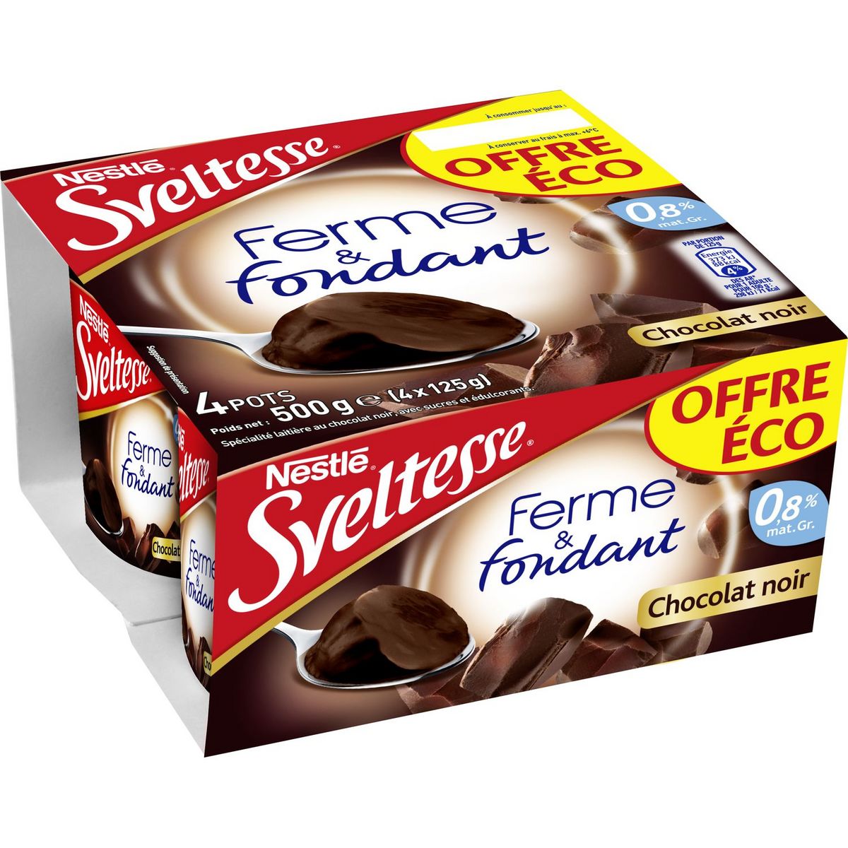 SVELTESSE Spécialité laitière allégée au chocolat noir 4x125g