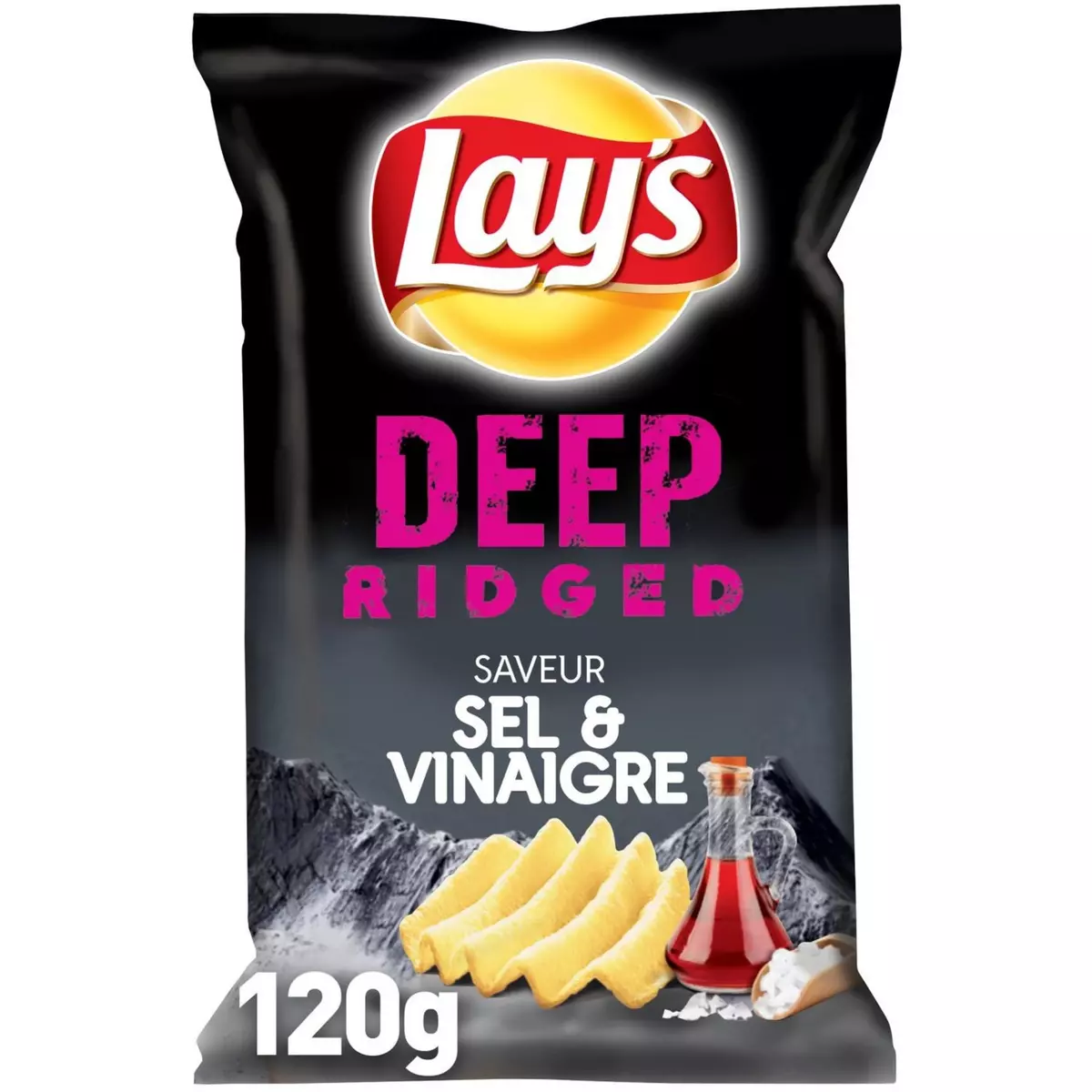 LAY'S Lay's chips deep ridged sel et vinaigre 120g