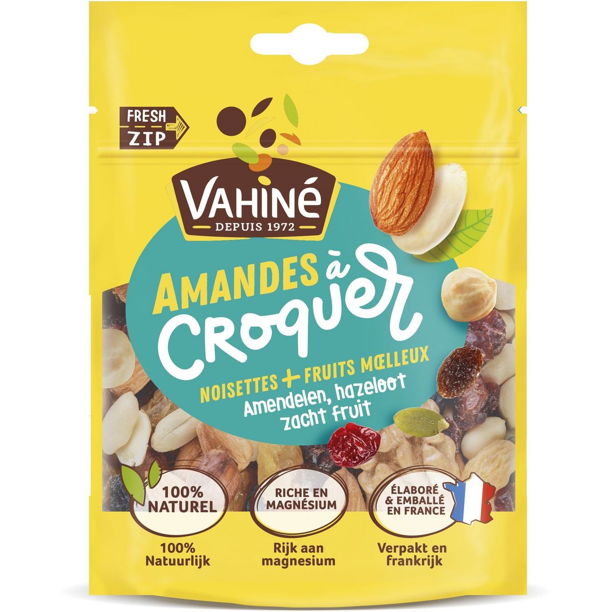 VAHINE Amandes à croquer noisettes et fruits moelleux 100g