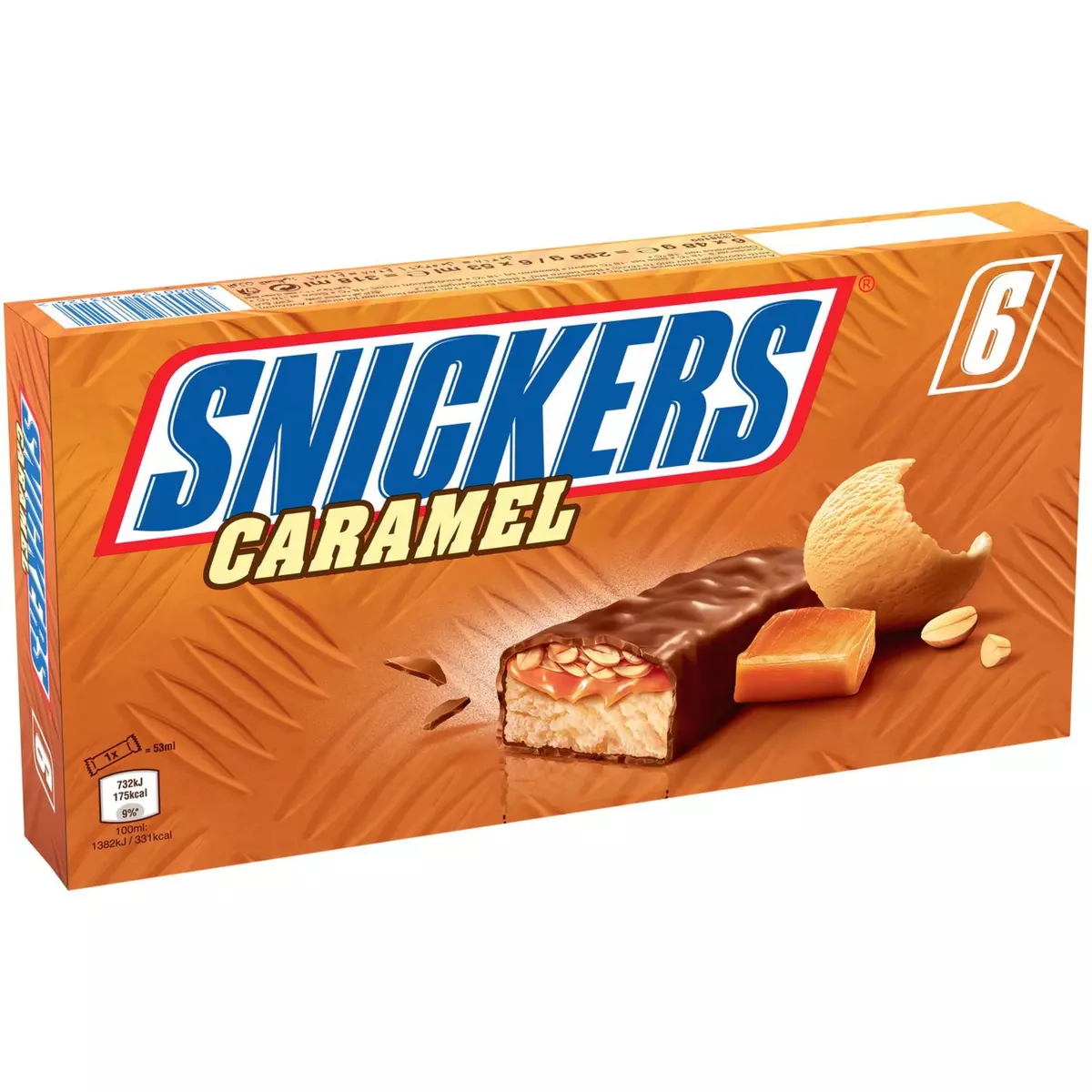 SNICKERS Snickers barre glacée caramel et cacahuètes x6 -288g