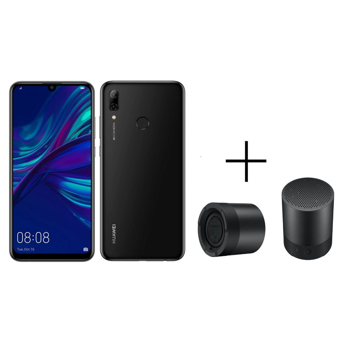 HUAWEI Pack Smartphone Psmart 2019  64 Go 6.21 pouces Noir 4G+ Double NanoSim + 1 Enceinte CM510 noire