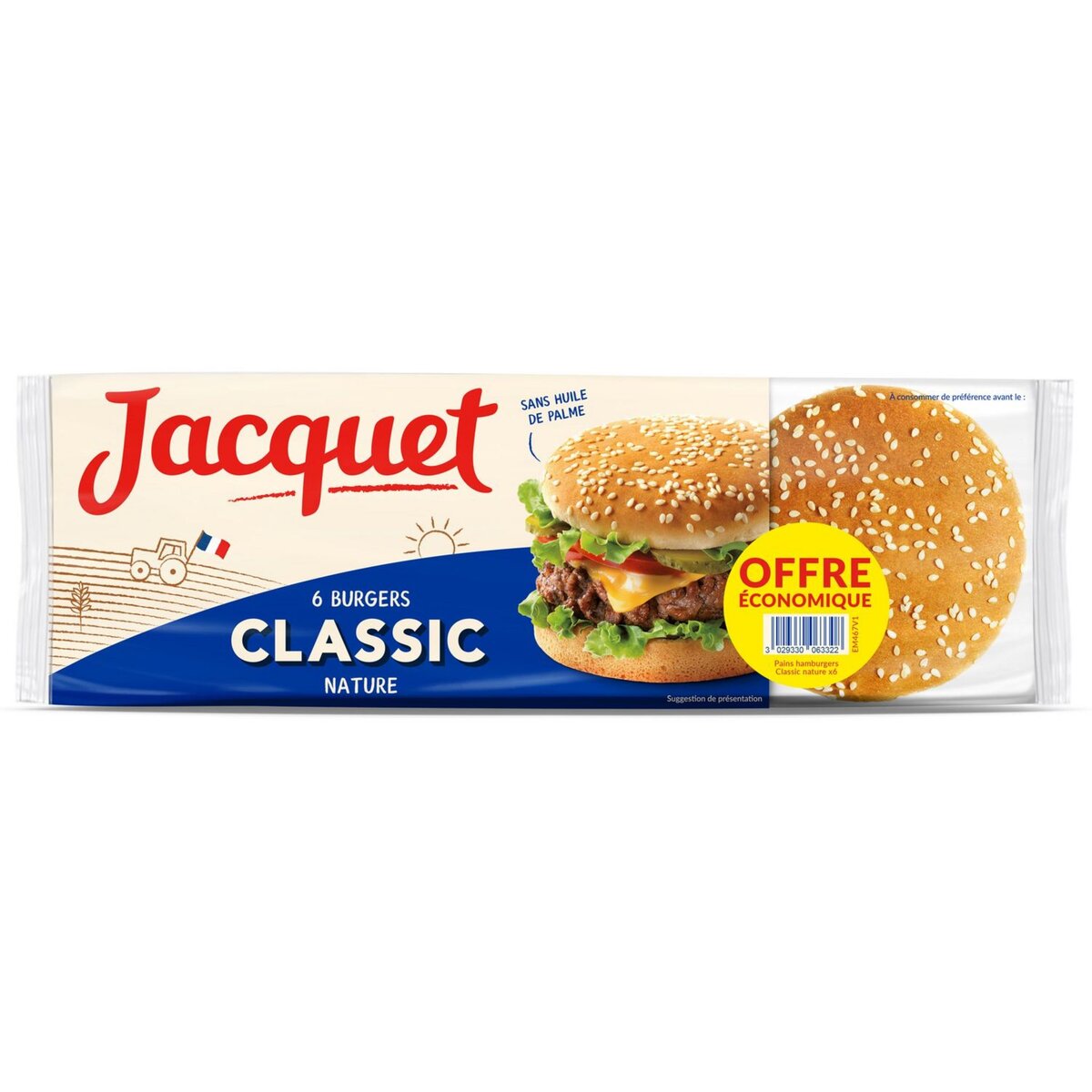 JACQUET Jacquet hamburger buns x6 -330g offre éco