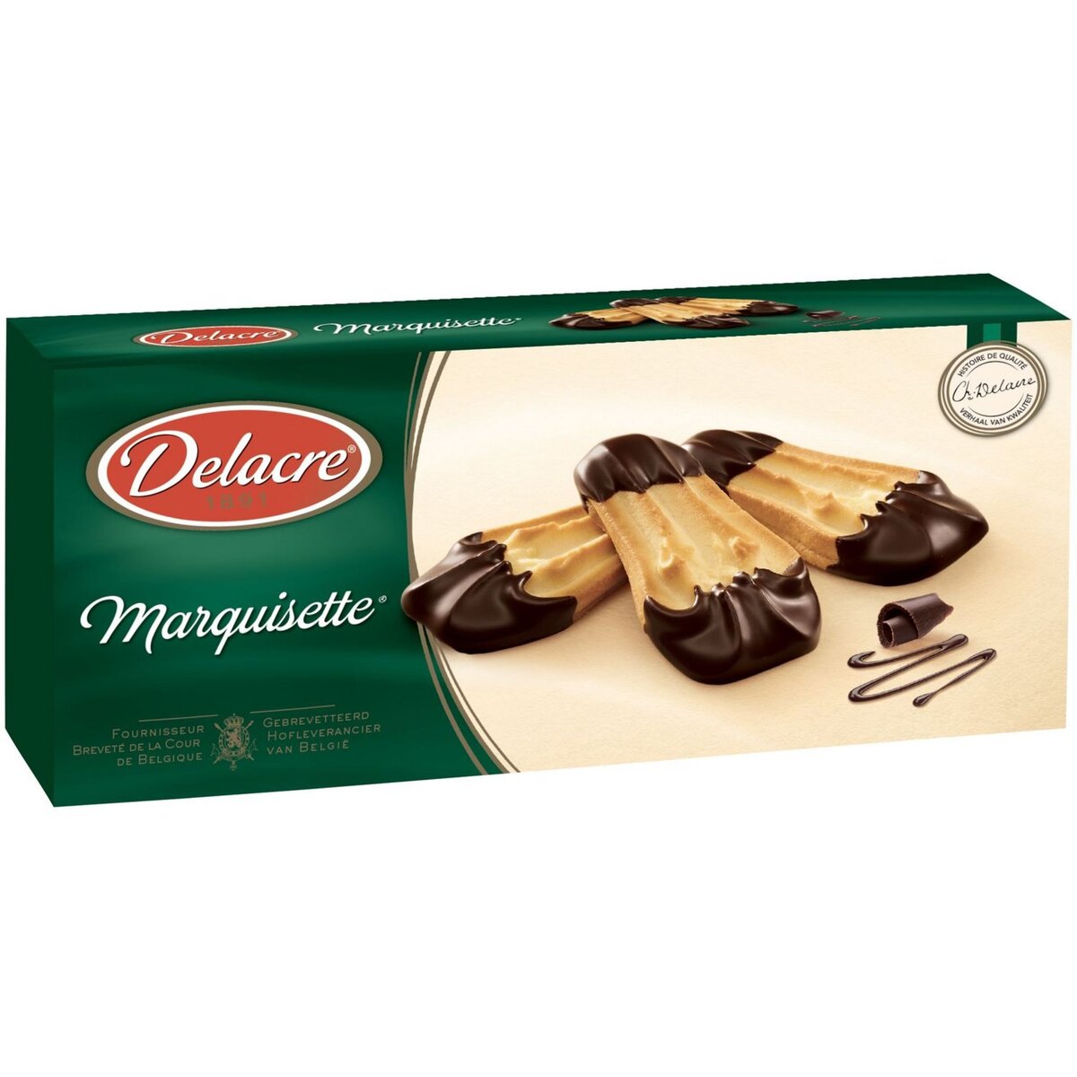 DELACRE Marquisette biscuits nappés de chocolat 100g