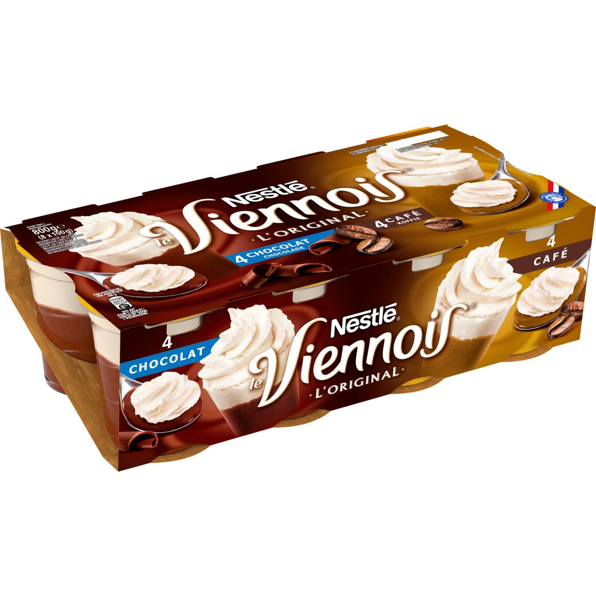 NESTLE Viennois liégeois au chocolat et au café 8x100g