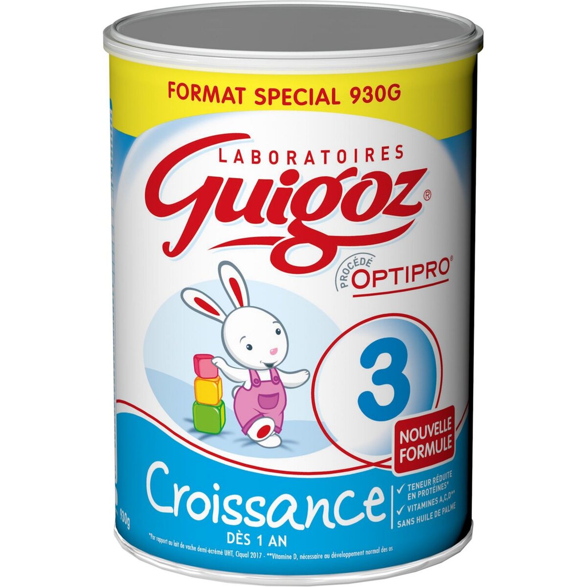 GUIGOZ CROISSANCE 3 OPTIPRO - DÈS 12 MOIS - Lait de croissance en poudre de  12 mois à 3 ans - BAG IN BOX (2 sachets de 600g)
